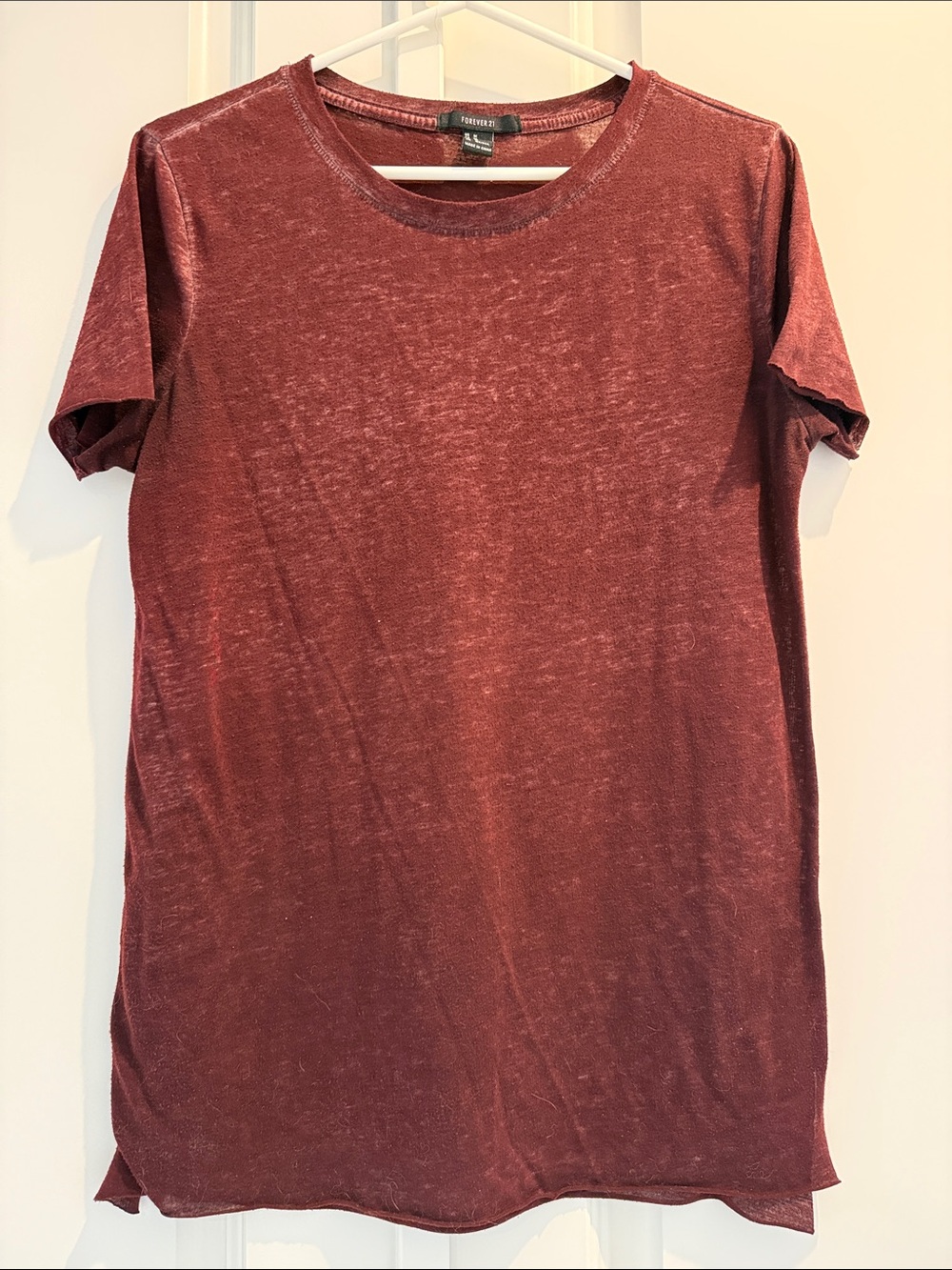 Forever 21 Burnt Red Short Sleeve Tunic Tee